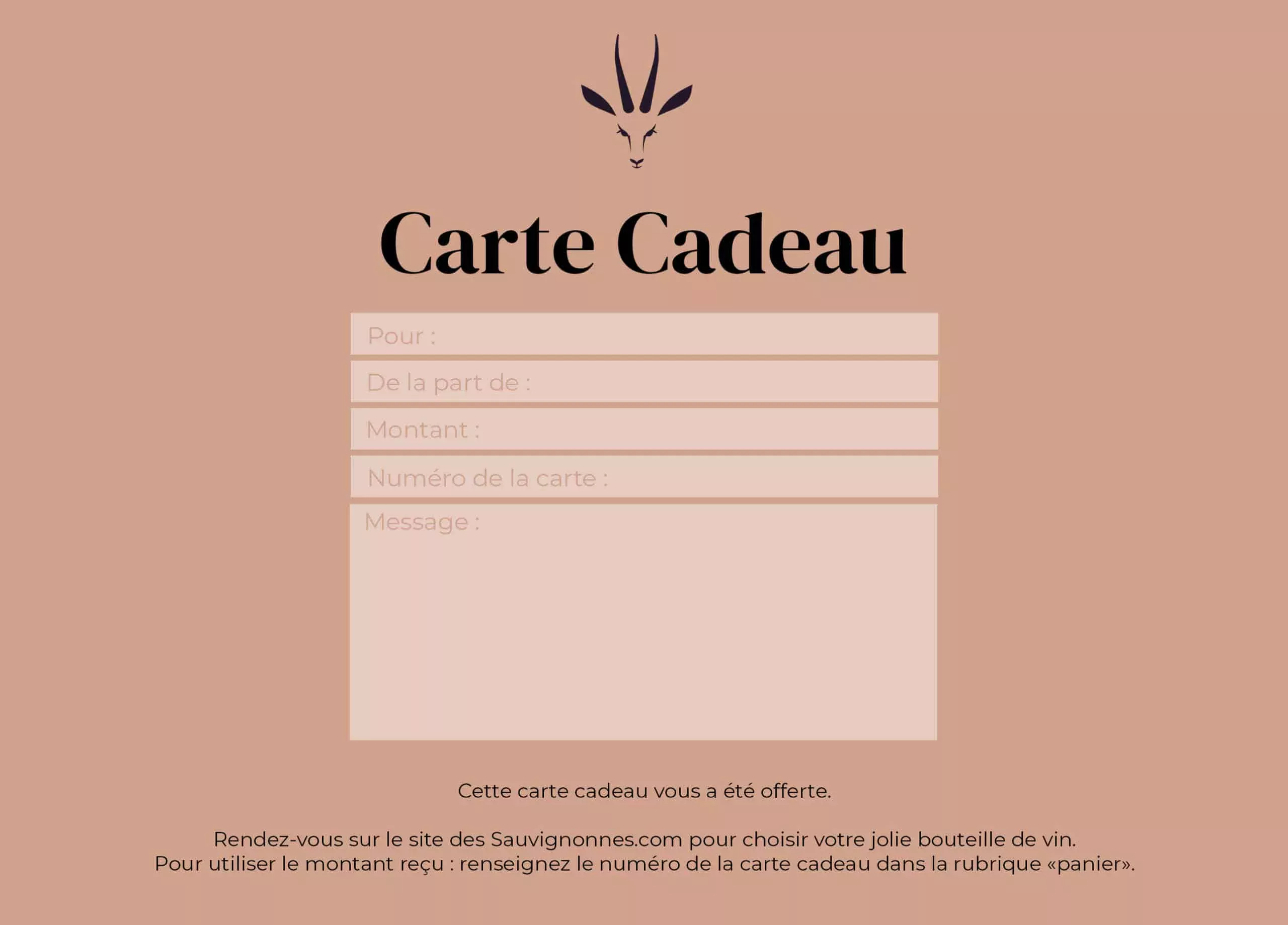 E-carte cadeau vin 20 € 30 € 50 € 75 € 100 €