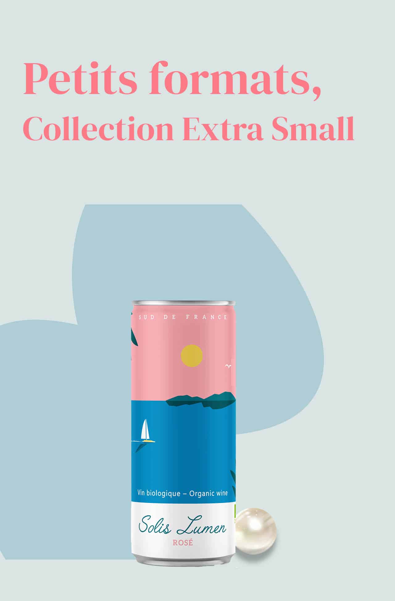 Canette de vin rosé, petite bouteille