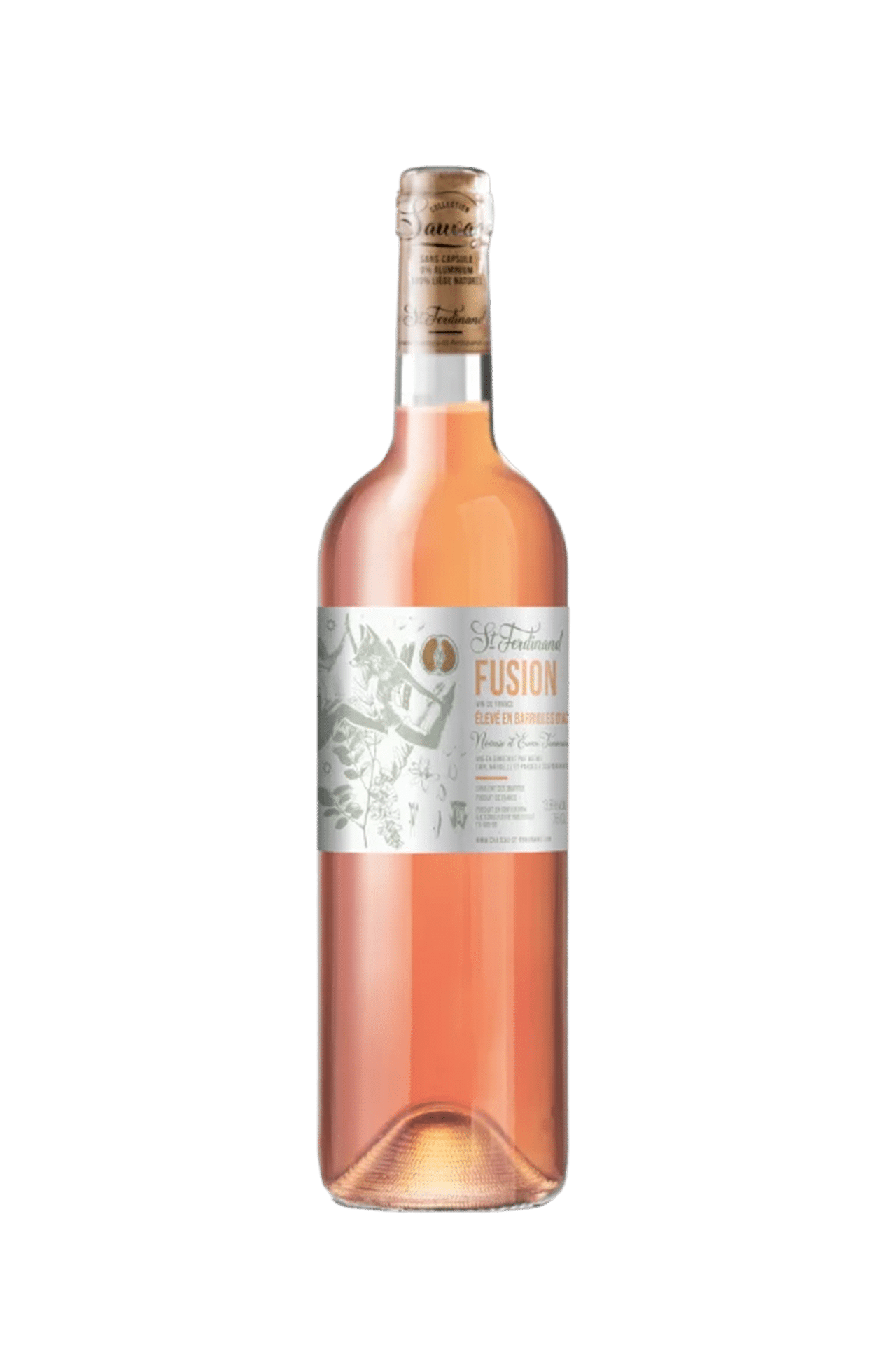 Bouteille de vin rosé chateau saint ferdinand cuvée fusion