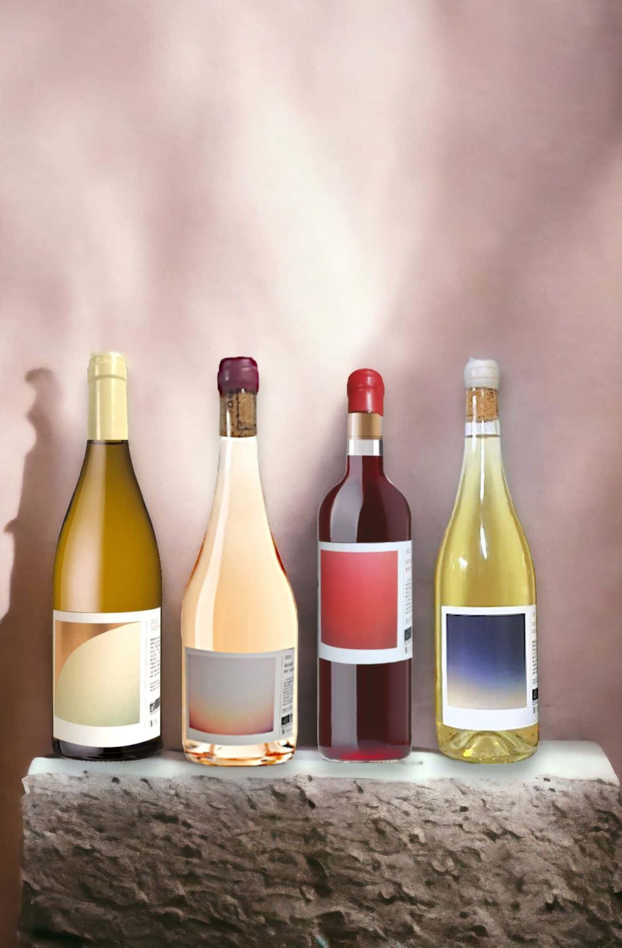 gamme de jolies bouteilles de vins de bordeaux